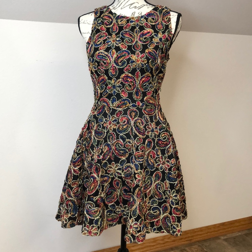 Embroidered Short Pattern Dress
